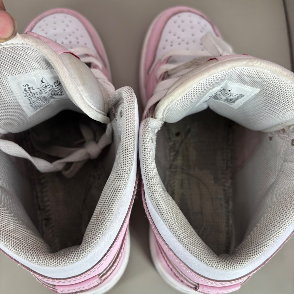 Nike Air Jordan 1 Mid Pink White Sneakers DQ8423-608 Youth 4.5Y Womens 6 - Picture 7 of 8